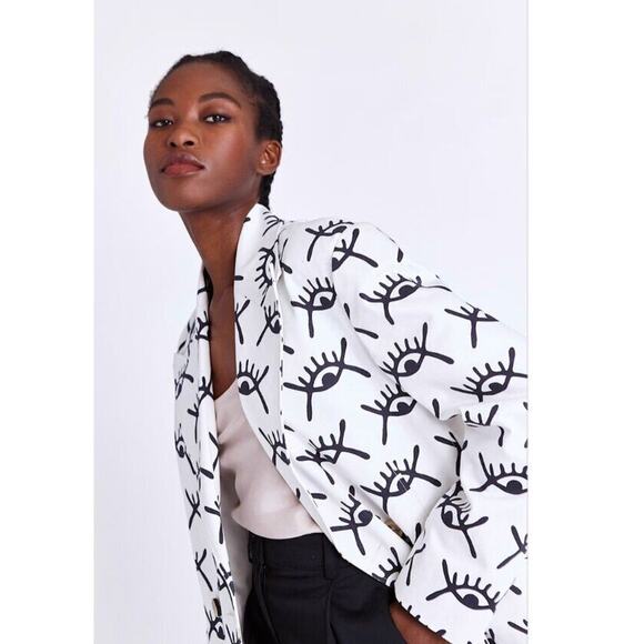 ASANTII Sz 1 S Kumbatia Double Breasted Blazer Abode Santann Eyes NWT - Picture 1 of 13